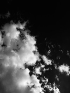 Clouds in a dark sky